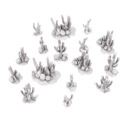 Tabletop Terrain Cactus Scatter Set, 16 Pieces, 28mm Scale, 1-2 Inches Tall