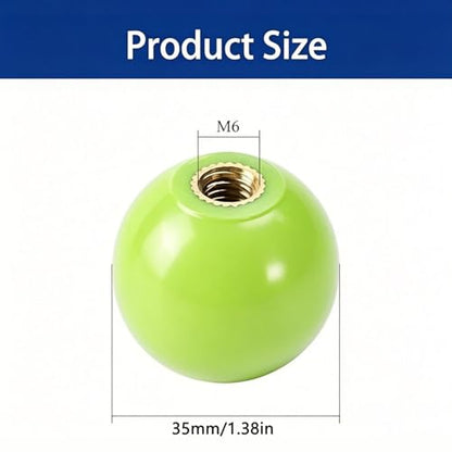 2Pcs Green Arcade Joystick Ball Top 35mm M6 Thread Replacement Joystick Knob for DIY Fight Stick, Home Arcade, Commercial Gaming Machine – PS & ABS Material 30g (Green) - color: Green