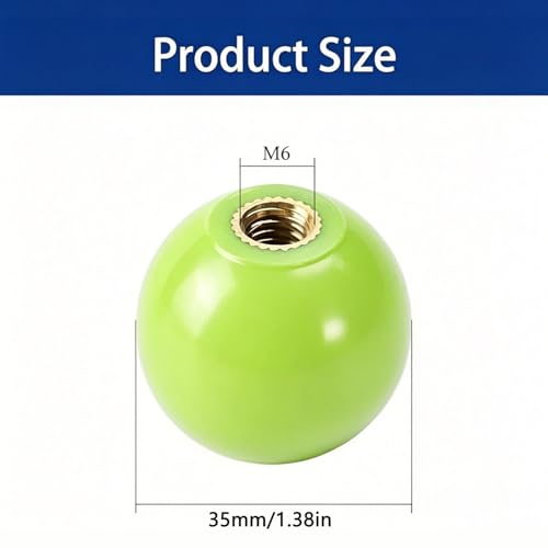 2Pcs Green Arcade Joystick Ball Top 35mm M6 Thread Replacement Joystick Knob for DIY Fight Stick, Home Arcade, Commercial Gaming Machine – PS & ABS Material 30g (Green) - color: Green