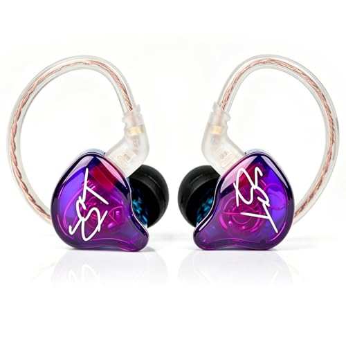 YINYOO KZ-ZST Colorful Hybrid Banlance Armature with Dynamic Ear Earphone 1BA+1DD HiFi Headset KZ in Ear Monitor Headphone Wired Earbuds IEM Earphone Gaming Ear Buds (Colorful/zst Without Microphone) - color: Multicolor, size: No mic, style: without mic