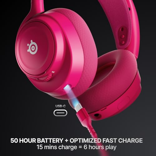 SteelSeries Arctis Nova 7 Wireless Gen 2 Gaming Headset - Real-Time App Control, 50+ HR Play, Neodymium Drivers, Mix 2.4GHz/Bluetooth, PC, PS5, PS4, Switch 1/2, Mobile - Magenta - color: Magenta, style: PC | PlayStation