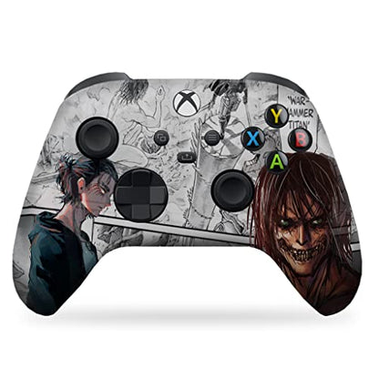Attackk On Titan Custom X-box Controller Wireless compatible with X-box One/X-box Series X/S by DreamController | Proudly Customized in USA with Permanent HYDRO-DIP Printing(NOT JUST A SKIN) (MODDED) - color: Attack On Titan, size: Modded - Front Print On