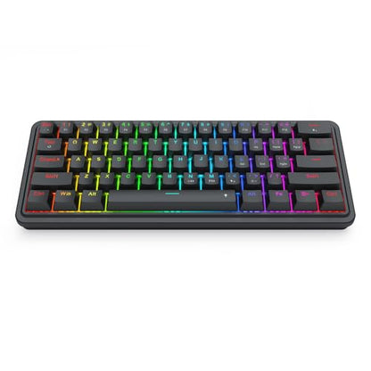 Redragon K722 60% Wired Gasket RGB Gaming Keyboard, 61 Keys Hot-Swap Compact Mechanical Keyboard w/Free-Mod Socket, 3-Layer Noise Dampening, Quiet Custom Linear Switch