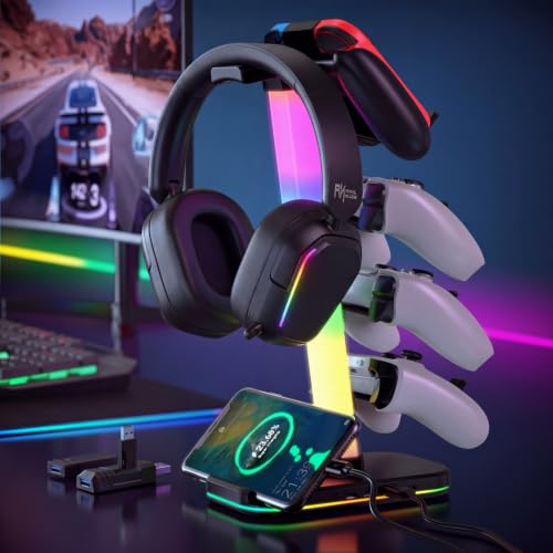 RK ROYAL KLUDGE HG101 V2 Wireless Gaming Headset, 2.4G/Bluetooth 6.0/3.5mm Wired Headphones, 7.1 Surround Sound, 40mm Drivers, Memory Foam Cushions, Works with Xbox, PS4/5, PC, Switch, Black - color: Black