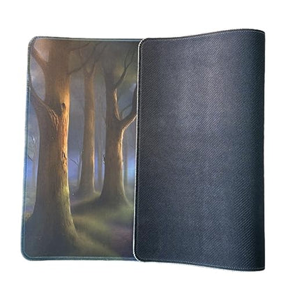 Foxtrot Designs TCG Playmat. Fantasy Elf Warrior, 24in x 14in, Premium Stitched Edges, Non-Slip Base for MTG and Other Trading Card Games. MTG Playmat. Design (Sylva) - color: Sylva