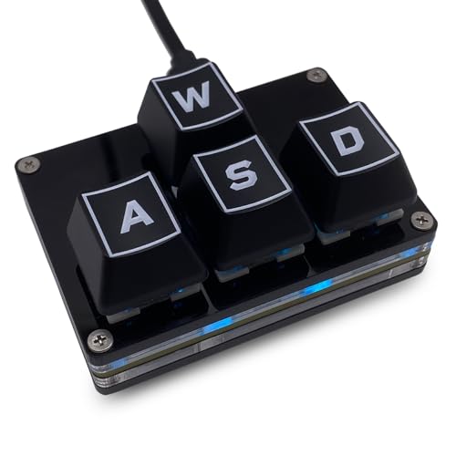BTXETUEL Mini 4-Key Keypad WASD Arrow Key Keycaps Keyboard One-Handed Mechanical Gaming Keypad Programmable USB-C Customized Keyboard for Working or Gaming (Black, WASD Keycaps) - color: Black, size: WASD Keycaps