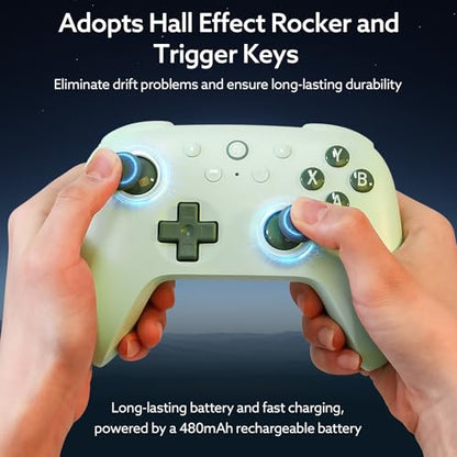 8Bitdo Ultimate 2C Wireless Controller (Green) - 1000Hz Polling | For Windows PC & Android, Hall Effect Joysticks & Triggers, Remappable L4/R4 Bumpers - color: Green