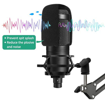 AT2020 Mic Stand, Adjustable Mic Boom Arm with Shock Mount, Foam Windscreen and Cable Ties, for AT2020 AT2020USB AT2020USB+ AT2035 - color: Boom Arm Stand