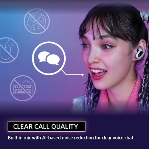 Sony INZONE Buds Wireless Noise Cancelling Gaming Earbuds, White | Perfect for PlayStation® 5, PC/PS5/Switch/Mobile, 48Hr Battery with Case, Low Latency 2.4GHz USB-C Dongle, Truly Wireless - color: White