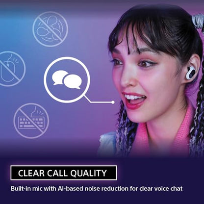 Sony INZONE Buds Wireless Noise Cancelling Gaming Earbuds, White | Perfect for PlayStation® 5, PC/PS5/Switch/Mobile, 48Hr Battery with Case, Low Latency 2.4GHz USB-C Dongle, Truly Wireless - color: White