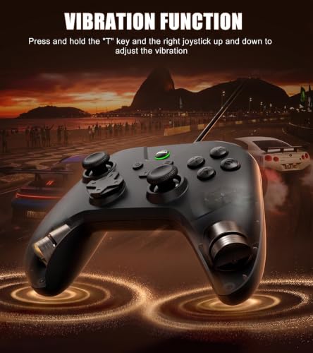 Wired Controller for PC Windows/Android/Tablet/Switch/PS4/PS3, 1000Hz Polling Rate Plug and Play Gaming Gamepad Joystick with USB C Adapter, Dual Motors, Turbo, 6.56ft Cable, Ultra-Low Latency, Black - color: Black