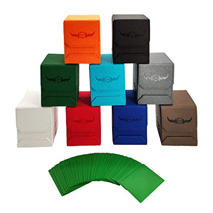 Zoopin Leather Deck Box-Cyan for Collectible Cards-MTG,Yugioh,Pokeman,TES Legacy,Munchkins CCG Decks and Also Small Tokens or Dice- Hold 80 Sleeved Cards or 150 Naked Cards …
