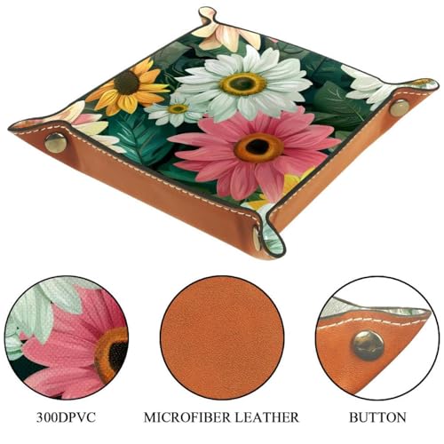 Sunflowers Pattern Dice Tray Dice Rolling Tray Folding Dice Holder for Dice Games, Like RPG, DND and Other Table Games - color: Multi 5