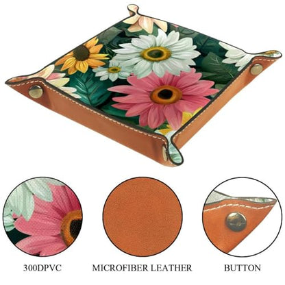Sunflowers Pattern Dice Tray Dice Rolling Tray Folding Dice Holder for Dice Games, Like RPG, DND and Other Table Games - color: Multi 5