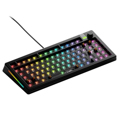 Glorious Gaming - GMMK 3 PRO Barebones Custom Keyboard Kit w/Knob, Custom Modular Aluminum Body & Gasket System, Hotswappable 75% Keyboard, Sound Dampening Foam, Aluminum Switch Plate ANSI (Black) - color: Black, size: TKL, style: GMMK 3 Pro