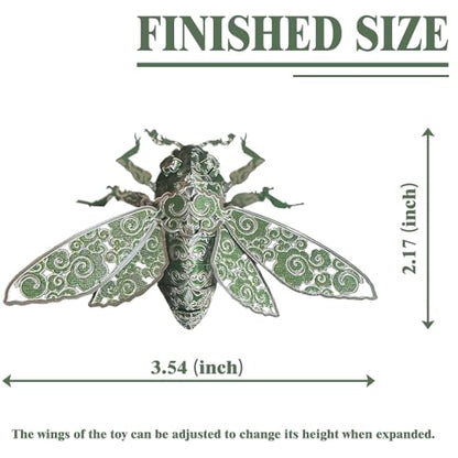3D Metal Puzzles for Adults,Green Cicada 3D Model Building Puzzle Kits,Cool Insect Animal Themed Design,Bugs Model Kits Brain Teaser DIY Assembling Crafts Kits Creative Ornament(Cicada) - color: Cicada