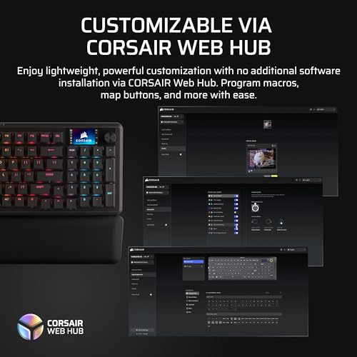 Corsair Vanguard 96 Wired Mechanical Gaming Keyboard – 96% Layout, MLX Plasma Linear Switches, 8000Hz Polling, LCD Display, Virtual Stream Deck, G-Keys, SOCD Flashtap, QWERTY US – Black - style: Linear Plasma Switches