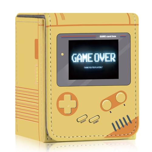 Card Deck Box Fits for YGO MTG,100+ Card Storage Box Trading Games PU Leather Storage Premium Deck Case (Game yellow) - color: Game yellow