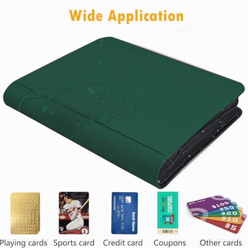 1000+ Pockets Trading Card Binder, 16 Pocket Ringless Side Loading Card Holder Album, Trading Card Album Fit for YuGiOh, MTG, TCG, Game Cards, Sports Cards, Business Cards (Green) - color: Green