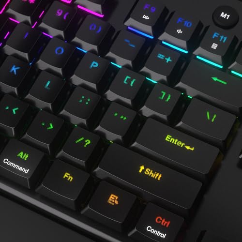 Redragon K618 PRO Wireless Ultra-Thin Gaming Keyboard, Macro & Media Scroll | 0-Delay Tri-Mode, 5 On-Board Keybinding G Buttons for MMO MOBA Games, Dedicated Media Control, Easy-Switch Win/Mac Compatible - color: Blue Switch, size: K618 Wireless