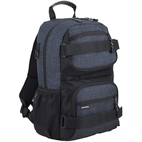 Eastsport Travel Skateboard Backpack Double Strap Laptop Bag Multi-Sport Design for Men and Women, Navy Gradient Ripstop - color: Navy/Gradient Ripstop Print