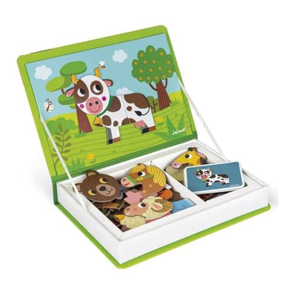 Janod MagnetiBook 41 pc Magnetic Animal Mix and Match Game - Creative Play - Enhances Motor Skills - Develops Dexterity and Coordination - Easy Storage, Educational, Safe | Creative Educational Play - Enhances Motor Skills - Develops Dexterity and Coordin