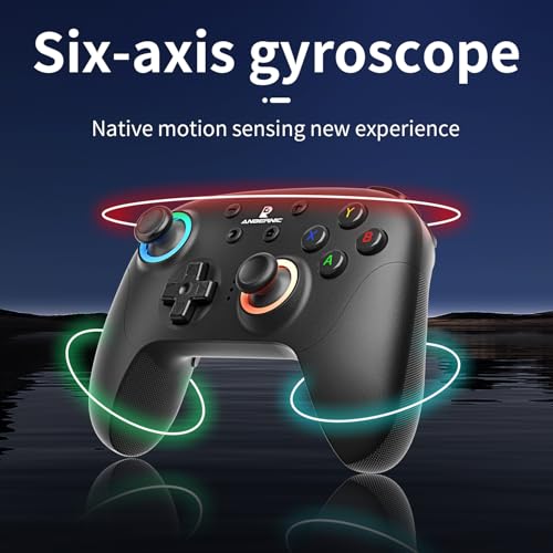 Doriteney RG P01 Wireless Gaming Controller Compatible with Switch Game Controllers RG P01 2.4G Controller Gamepad for Bluetooth/PC/Steam/iOS/Android/Switch Hall Effect RGB Lights