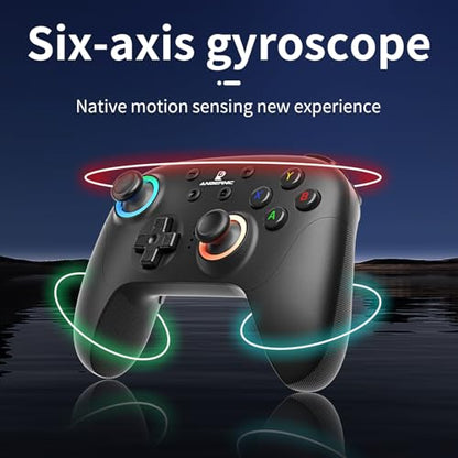Doriteney RG P01 Wireless Gaming Controller Compatible with Switch Game Controllers RG P01 2.4G Controller Gamepad for Bluetooth/PC/Steam/iOS/Android/Switch Hall Effect RGB Lights