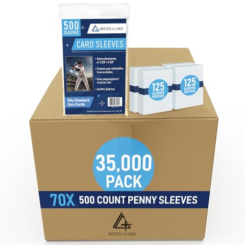 Premium Penny Sleeves for Trading Cards | Soft Trading Card Sleeves for Baseball Cards, Ultra Clear Plastic Pro Sports Card Sleeve, Football, MTG Collector Sleeve (Standard + Thick Options Available) - style: Standard - 35,000 Count