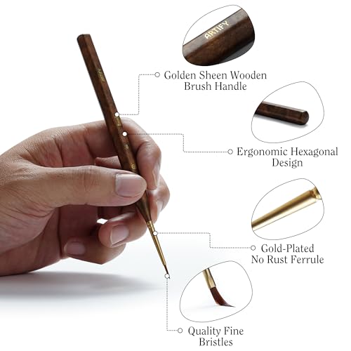 Artify Miniature Paint Brushes Set, 12pcs Fine Detail Brushes with Repeated Sizes, Precision Brushes for Miniature Painting, Models, Figurines & Crafts - color: 12pcs