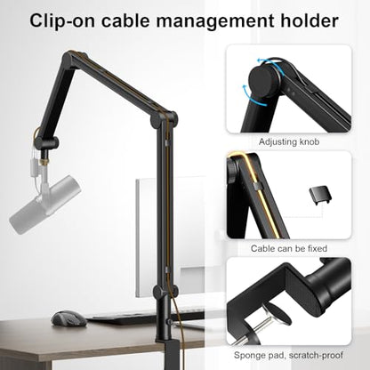 Microphone Arm,Aokeo AK-49 Adjustable Compact Mic Suspension Boom Scissor Arm Stand For Blue Yeti,Snowball iCE,HyperX QuadCast,Etc - color: AK-49