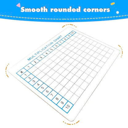 6 Pack Double-Sided Multiplication Whiteboard 9"x12" Math Dry Erase Board | Reusable and Wipes Clean, for Classroom Students - size: 6 Pack