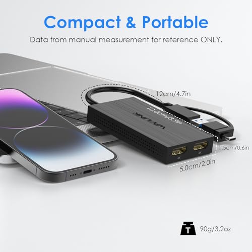 WAVLINK USB 3.0 or USB C to Dual HDMI 4K@60hz Splitter Extended Display for Dual Monitor, Displaylink Adapter Two HDMI 4K 60Hz for Apple Mac M1-M5/Macbook Neo or Windows 10/11,Driver Required