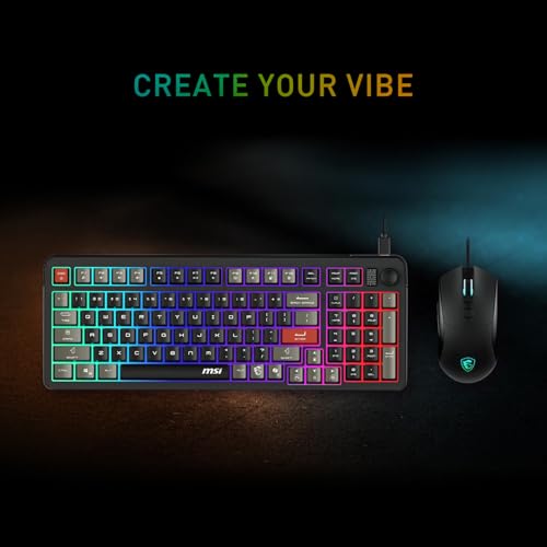 MSI Forge GK110 Combo US – Gaming RGB Keyboard & Mouse Set, 26-Key Anti-Ghosting, 12800 DPI Optical Sensor