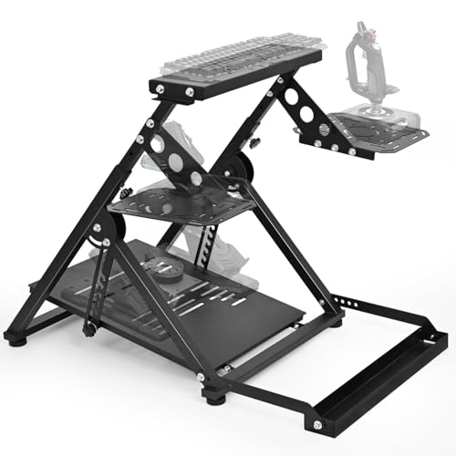 Dardoo G920 X Type Flight Racing Simulator Cockpit Frame Fit for Logitech/Thrustmaster G25 G27 G29 G923 T128X T248 T300 T458,Foldable Adjustable Driving Wheel Stand,No Wheel,Pedal,Handbrake & Shifter