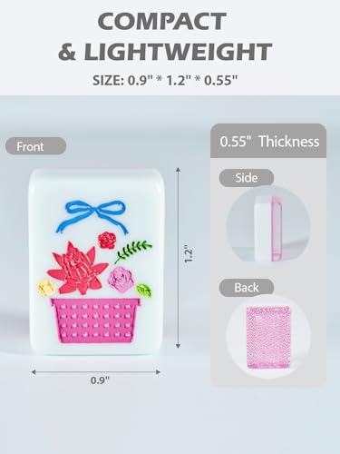 Mahjong Tile Set 160 Bling Acrylic Engraved American Mahjong Game Sets | HYZYey Sparkle Pink Garden Series 1.2” Mah Jongg Tiles with 6 Dice PU Bag Accessories Gifts for Majong Players Beginners - color: Pink