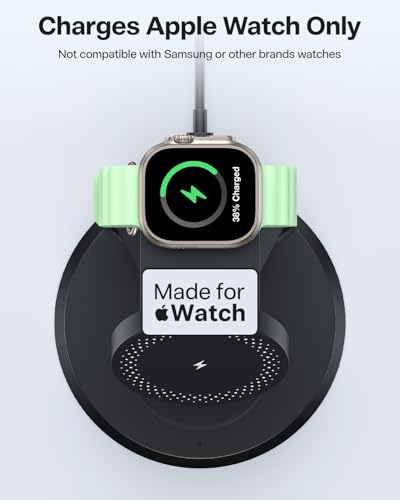 25W Fast Charging Station Designed for MagSafe Charger for iPhone 17 16 Series, 3 in 1 Magnetic Wireless Charging Stand with 45W Adapter for iWatch & Earbuds, Charger Dock with Heat Dissipation - size: 25W Max for Phone