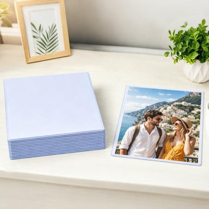 Vmiapxo 15 Pack 8" x 10" Hard Plastic Card Sleeves, Waterproof Rigid Protectors Clear Double Sided Display Sheet Holders for Prints Photos Pictures Art Papers Posters - size: 8" x 10"
