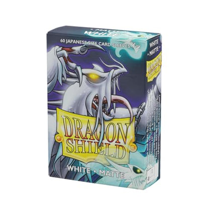 Dragon Shield | Japanese Size Card Matte Sleeves | 60 CT - Smooth & Tough Premium TCG Sleeves - Compatible with Yu-Gi-Oh, Naruto, Cardfight & Vanguard | White - color: White Matte