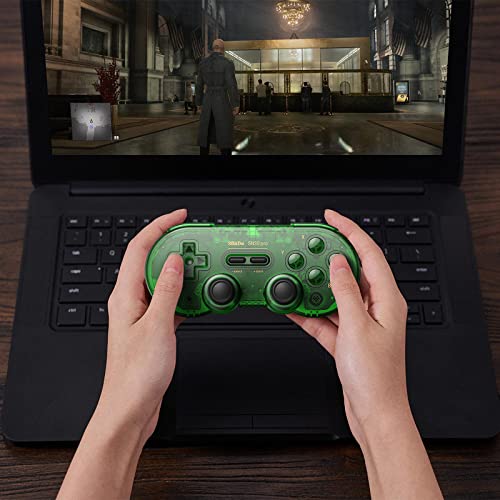 8Bitdo SN30 Pro Bluetooth Controller, Hall Effect Joystick (Jade Green) | Rumble Vibration, Turbo Function, USB-C Cable, Wireless Gamepad for Switch/Switch 2, Windows, Apple, Steam Deck, Raspberry Pi - color: Jade Green