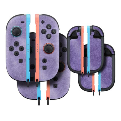 Glossy Glitter Gaming Skin Compatible With Nintendo Switch 2 Joy-Con Controller 2 Pack - Purple Airbrush - Premium 3M Vinyl Protective Wrap Decal Cover - Easy To Apply | Made in the USA by MightySkins - color: Purple Airbrush, size: 2 Pack of Joy-Con Skin