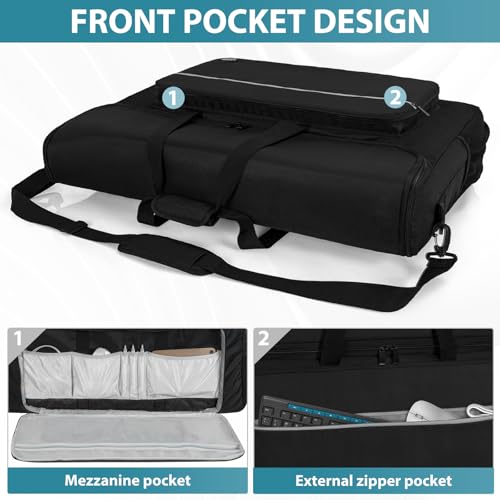 LCD Screens/TVs(up to 2) Transport Tote Bag for 19" - 24" Displays Padded Monitor Carrying Case (NOT FOR IMAC) Travel Bag With Shoulder Strap,Large Accessories Pocket - size: 19-24in (can store two)