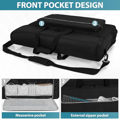 LCD Screens/TVs(up to 2) Transport Tote Bag for 19" - 24" Displays Padded Monitor Carrying Case (NOT FOR IMAC) Travel Bag With Shoulder Strap,Large Accessories Pocket - size: 19-24in (can store two)
