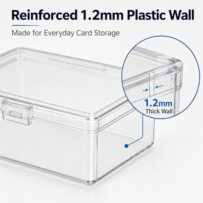 30 Pack Card Storage Box, Clear Plastic Playing Card Case, 1.2mm Thick Snap-Tight Deck Boxes for Sleeved Trading Cards, Business Cards, Game Cards, 3.8 x 2.7 x 0.94 in - color: 30PCS - 3.8x2.7x0.94 Inch