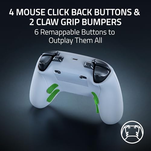 Razer Wolverine V3 Pro Wireless Gaming Controller: Licensed for Xbox Series X|S, Xbox One, Windows PC - 6 Remappable Buttons - Fast Triggers - Customizable Thumbsticks - Wired Tournament Mode - White - color: White