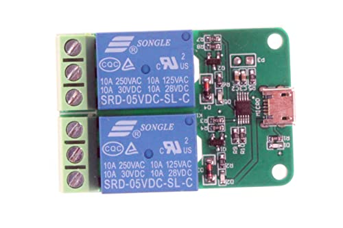 HID Drive-Free USB Computer Control Switch Relay Module USB Smart Switch Control Plug and Play (2-Channel Micro-USB) - size: 2-Channel Micro-USB
