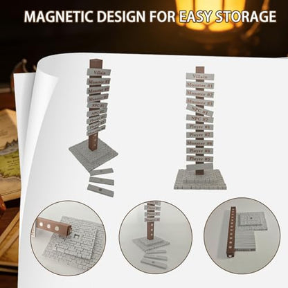 DND Initiative Tracker –The Battle Beacon Magnetic Turn Order Tower for DND | Acrylic Combat Stand with 12 Reusable – Tabletop RPG, for Pathfinder & DM Tools