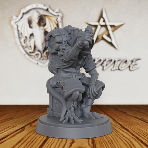 TTRPG Unpainted Miniatures for Tabletop RPG Game - Fantasy Minis Figurine for Dungeon Masters & Role Playing, 28mm Scale RPG Accessory Figure for Miniature Game - Skaven Alchemist (AS214)