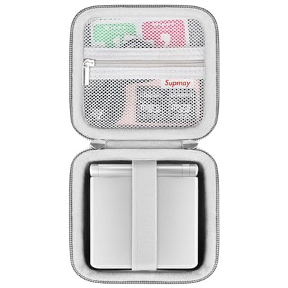 Supmay Hard Carrying Case for Anbernic RG Rotate/ RG34XXSP/ RG35XXSP Retro Handheld Game Console/ Game Boy Advance SP, Retro Game Travel Storage Holder with Mesh Bag for Battery, USB Cable, Grey - color: Grey