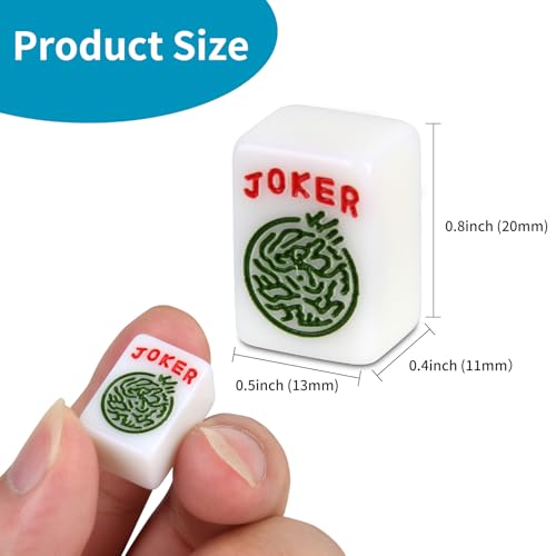 Travel American Mahjong Tile Set | 166 PCS 0.8 Inch Mini Mahjong Game Tiles, 4 Wooden Racks, Floral Storage Bag, 3 Dice & Beginner's Guide, Complete Portable Set - color: White